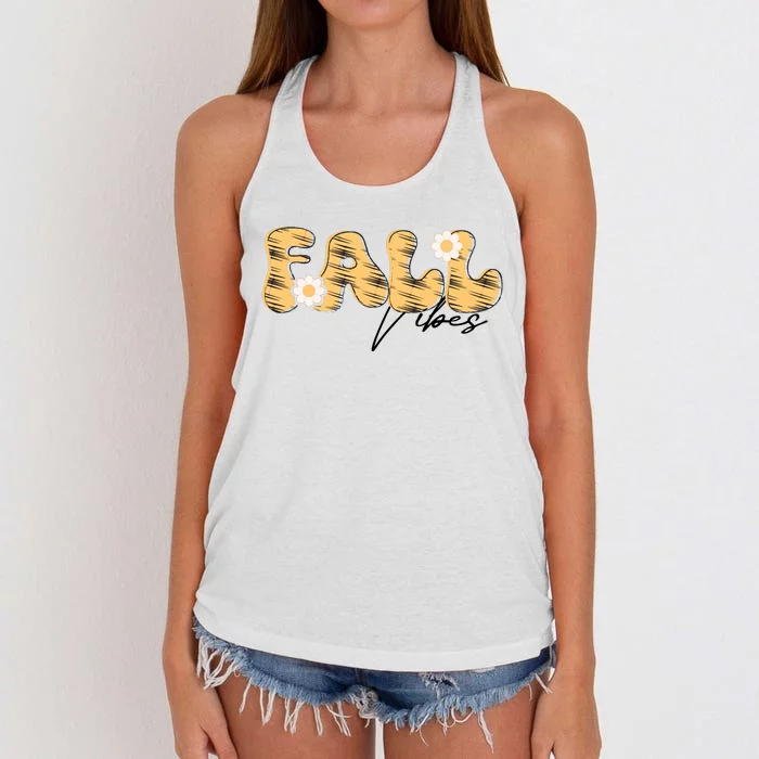 Autumn Vibes Graphic Illustration Women's Knotted Racerback Tank