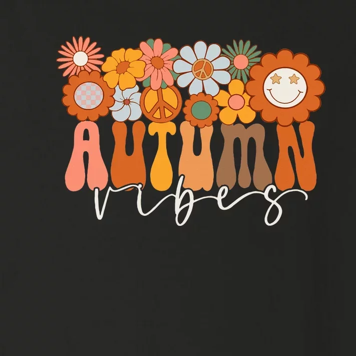 Autumn Vibes Groovy Design Fall Lover Thanksgiving Day Toddler Long Sleeve Shirt