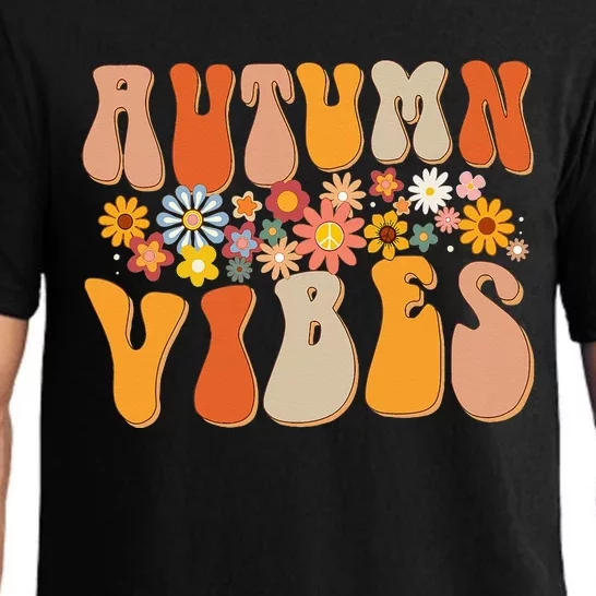 Autumn Vibes Groovy Design Fall Lover Thanksgiving Day Pajama Set