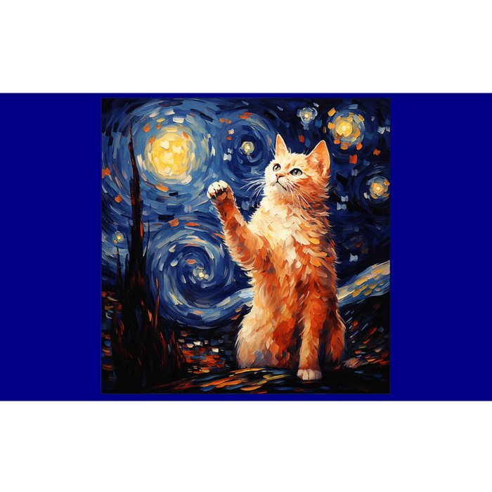 Art Van Gogh Starry Night Cat Gifts For Cats Lover Mom Dad Bumper Sticker