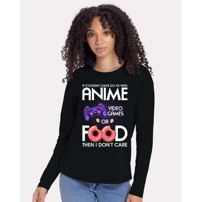 Anime Video Games And Food Lover Womens Cotton Relaxed Long Sleeve T-Shirt