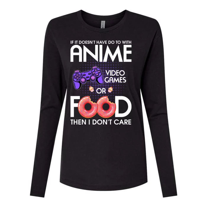 Anime Video Games And Food Lover Womens Cotton Relaxed Long Sleeve T-Shirt