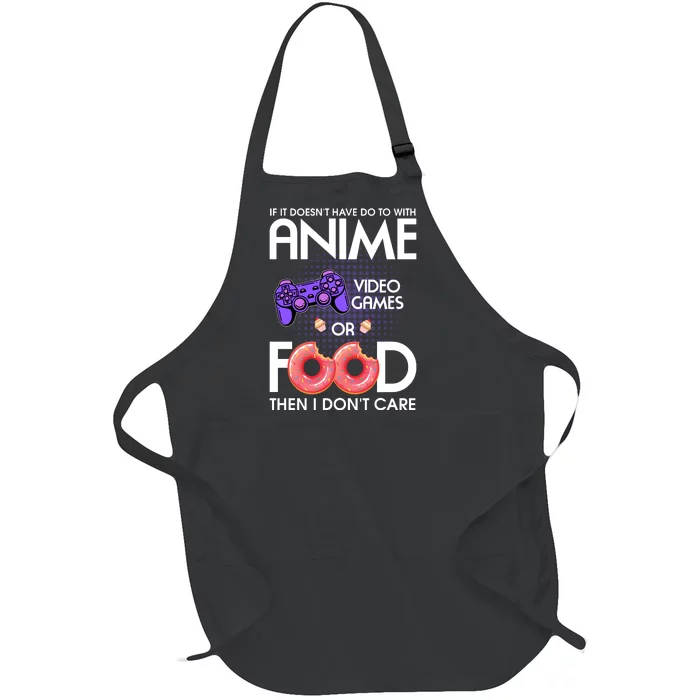 Anime Video Games And Food Lover Full-Length Apron With Pocket