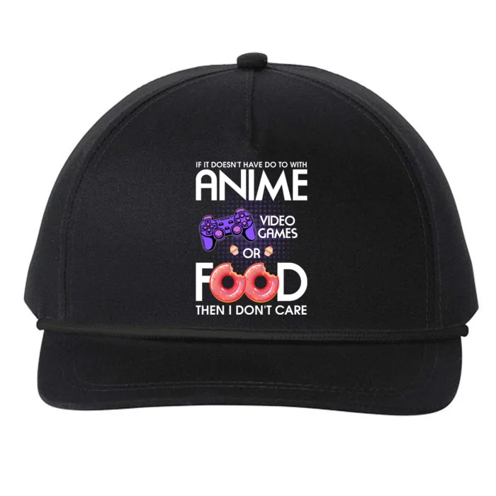 Anime Video Games And Food Lover Snapback Five-Panel Rope Hat