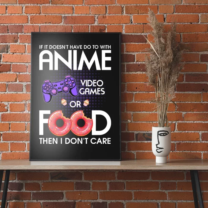 Anime Video Games And Food Lover Poster