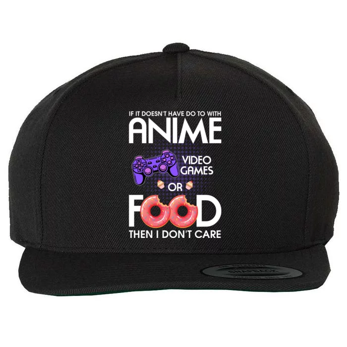 Anime Video Games And Food Lover Wool Snapback Cap