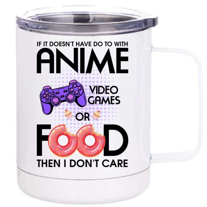 Anime Video Games And Food Lover Front & Back 12oz Stainless Steel Tumbler Cup