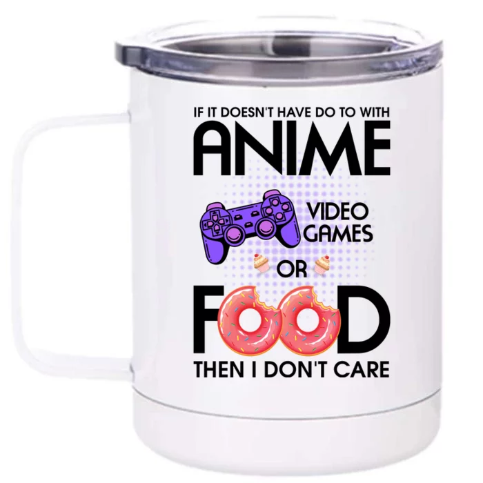 Anime Video Games And Food Lover Front & Back 12oz Stainless Steel Tumbler Cup