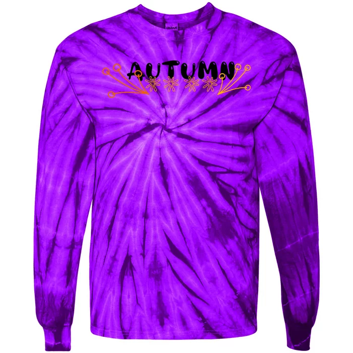 Autumn Vibes Graphic Tie-Dye Long Sleeve Shirt