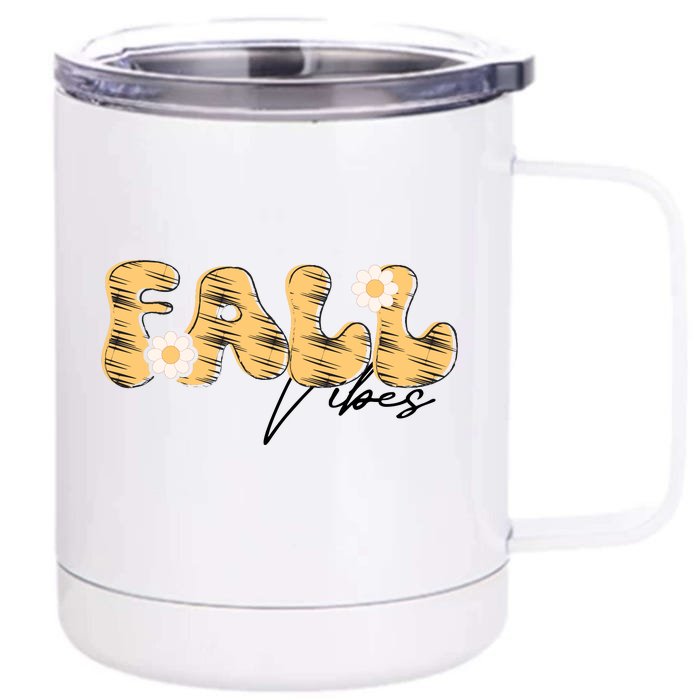 Autumn Vibes Graphic Front & Back 12oz Stainless Steel Tumbler Cup