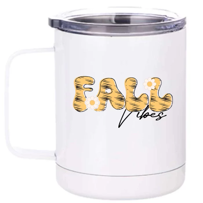 Autumn Vibes Graphic Front & Back 12oz Stainless Steel Tumbler Cup