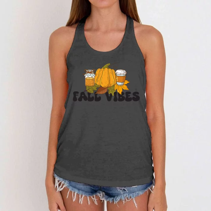 Autumn Vibes Graphic Women's Knotted Racerback Tank