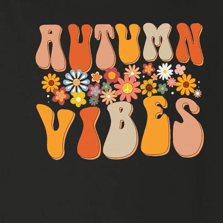 Autumn Vibes Groovy Design Fall Lover Thanksgiving Day Toddler Long Sleeve Shirt