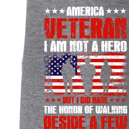 America Veteran Gift I Am Not A Hero Funny Gift Doggie 3-End Fleece Hoodie