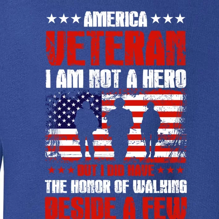 America Veteran Gift I Am Not A Hero Funny Gift Toddler Sweatshirt