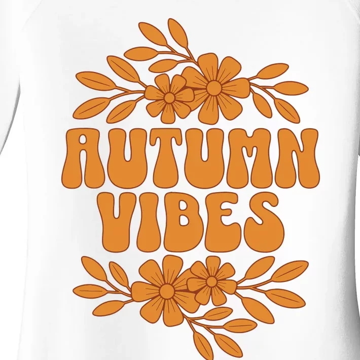 Autumn Vibes Groovy Floral Retro Fall Graphic Women's Perfect Tri Tunic Long Sleeve Shirt