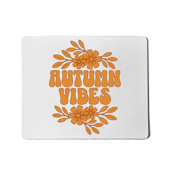 Autumn Vibes Groovy Floral Retro Fall Graphic Mousepad