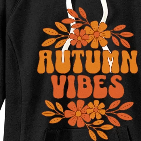 Autumn Vibes Groovy Floral Retro Fall Women's Fleece Hoodie