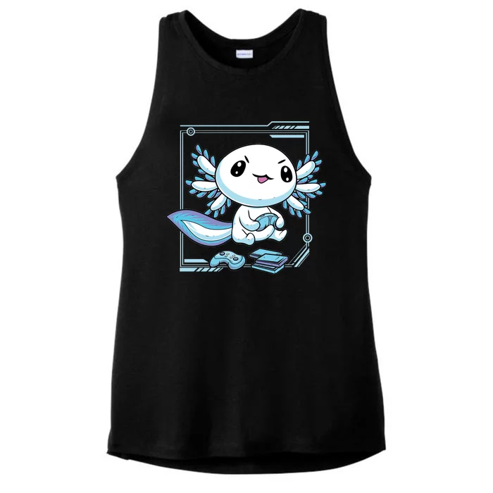 Axolotl Video Games Gamer Ladies Tri-Blend Wicking Tank