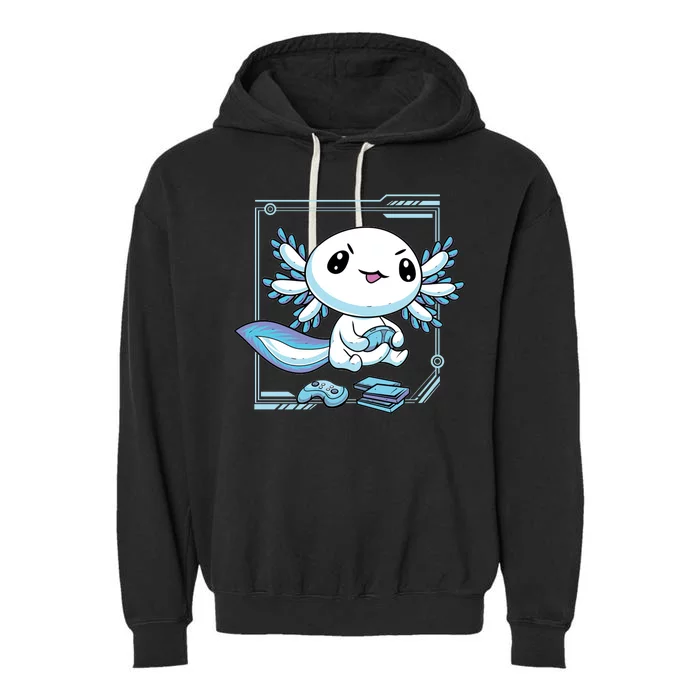 Axolotl Video Games Gamer Garment-Dyed Fleece Hoodie