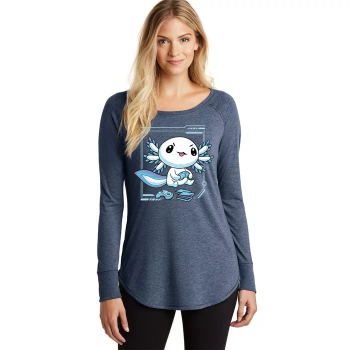 Axolotl Video Games Gamer Women's Perfect Tri Tunic Long Sleeve Shirt