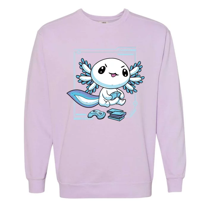 Axolotl Video Games Gamer Garment-Dyed Sweatshirt