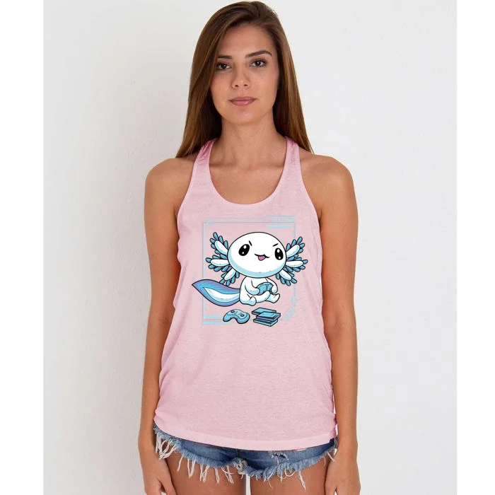 Axolotl Video Games Gamer Women's Knotted Racerback Tank