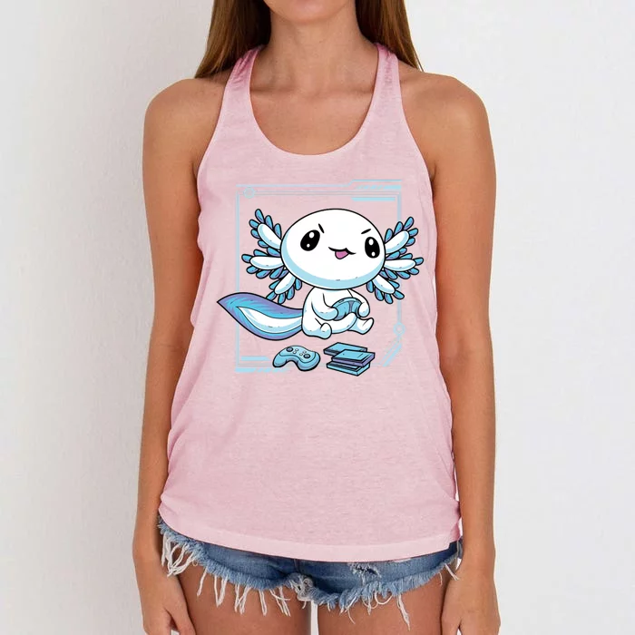 Axolotl Video Games Gamer Women's Knotted Racerback Tank