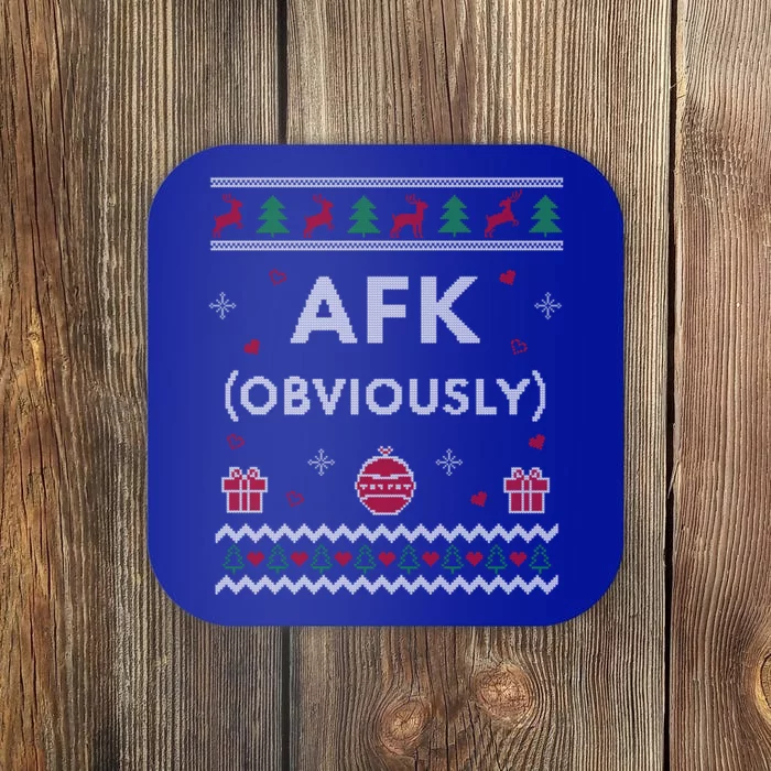 Afk Video Games Funny Gamer Design Ugly Christmas Cool Gift Coaster