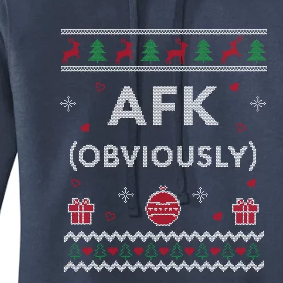 Afk Video Games Funny Gamer Design Ugly Christmas Cool Gift Women's Pullover Hoodie