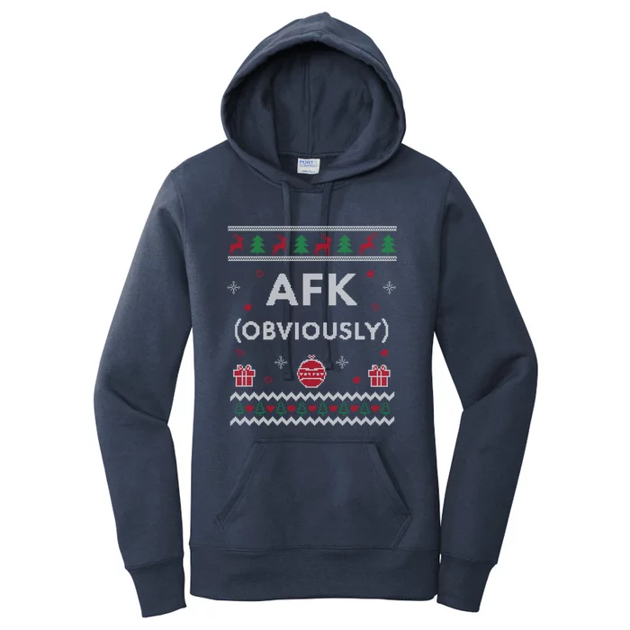 Afk Video Games Funny Gamer Design Ugly Christmas Cool Gift Women's Pullover Hoodie