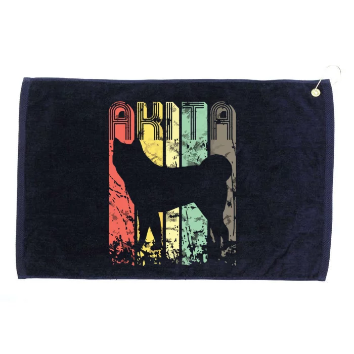 AKITA Vintage Graphic Dog Owner Dog Mom Dad Gift Idea Grommeted Golf Towel