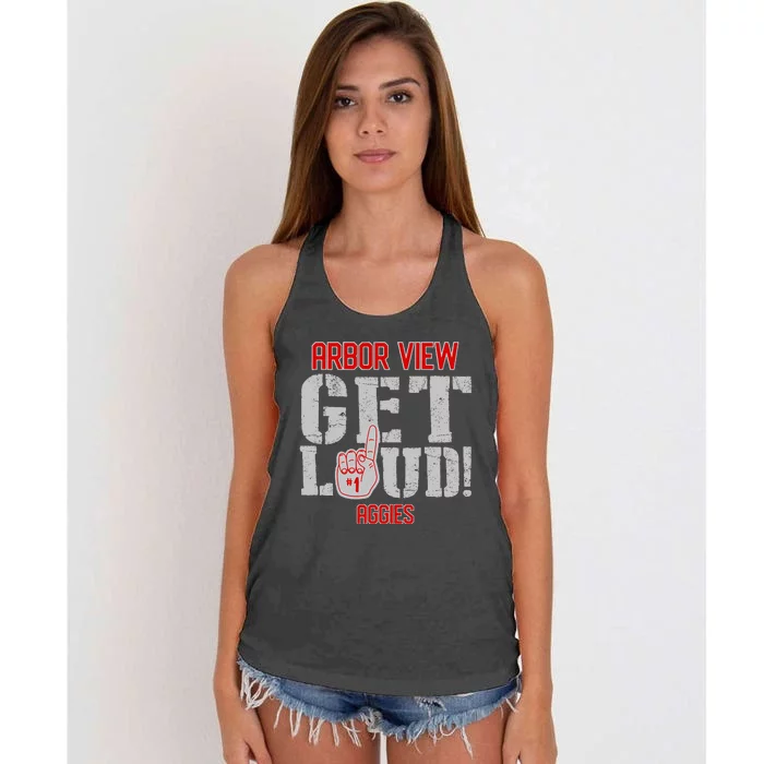 Arbor View High School Get Loud Aggies Women's Knotted Racerback Tank