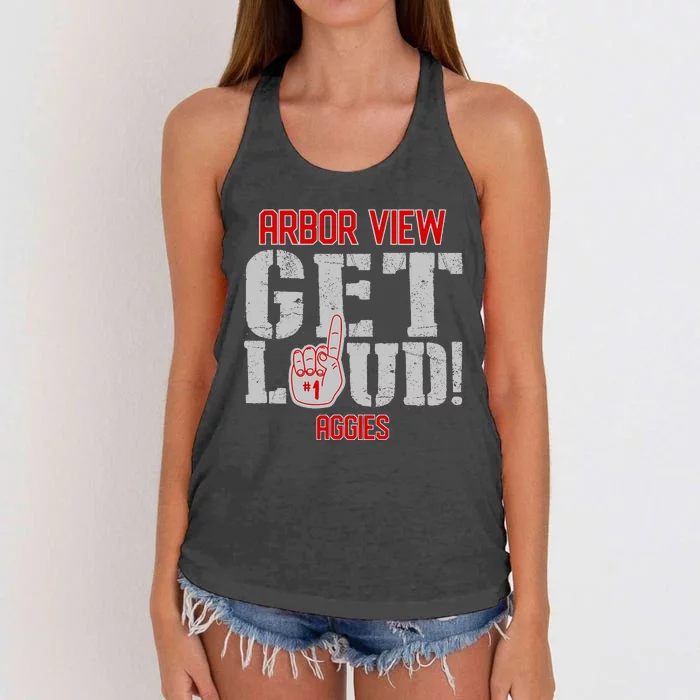 Arbor View High School Get Loud Aggies Women's Knotted Racerback Tank