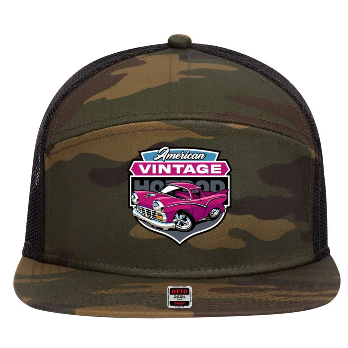 American Vintage Hotrod 7 Panel Mesh Trucker Snapback Hat