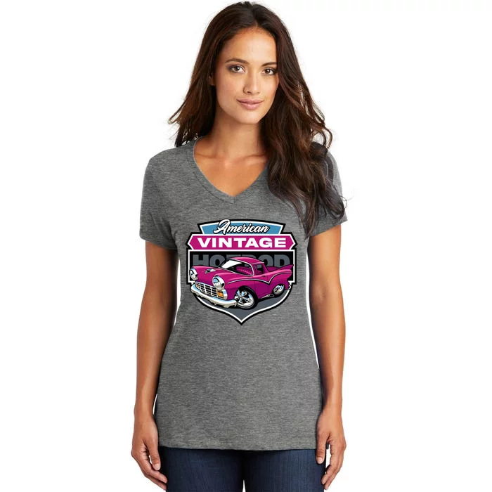 American Vintage Hotrod Women's V-Neck T-Shirt