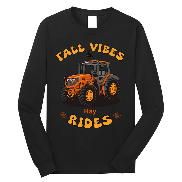 Autumn Vibes & Hay Rides Graphic Long Sleeve Shirt