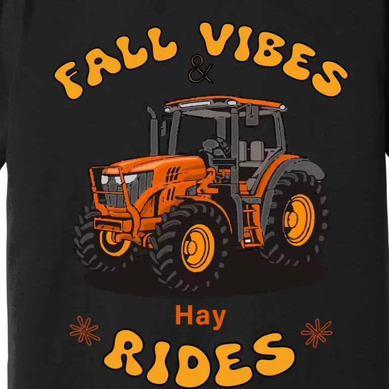 Autumn Vibes & Hay Rides Graphic Premium T-Shirt