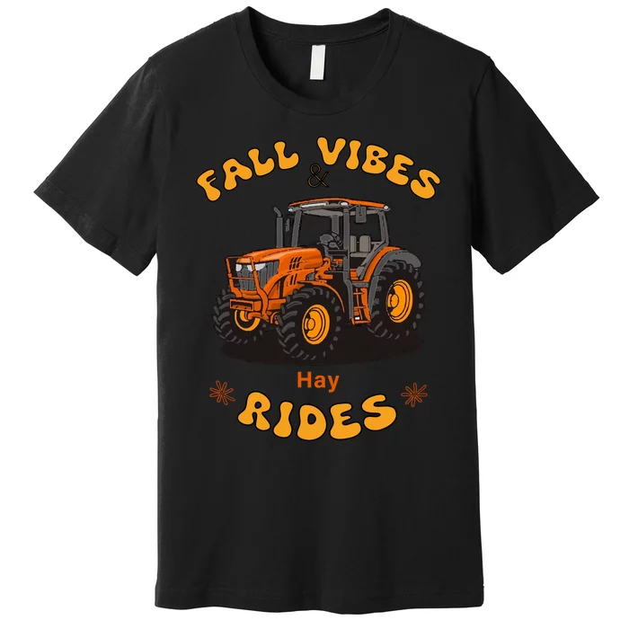 Autumn Vibes & Hay Rides Graphic Premium T-Shirt