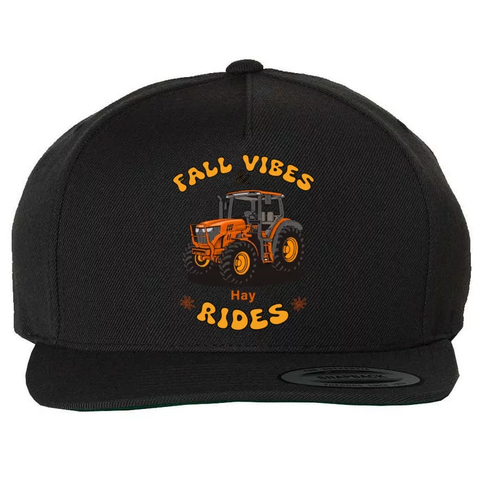 Autumn Vibes & Hay Rides Graphic Wool Snapback Cap