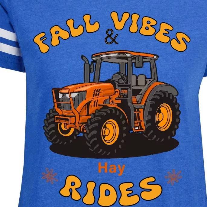 Autumn Vibes & Hay Rides Graphic Enza Ladies Jersey Football T-Shirt