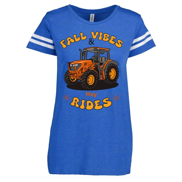 Autumn Vibes & Hay Rides Graphic Enza Ladies Jersey Football T-Shirt