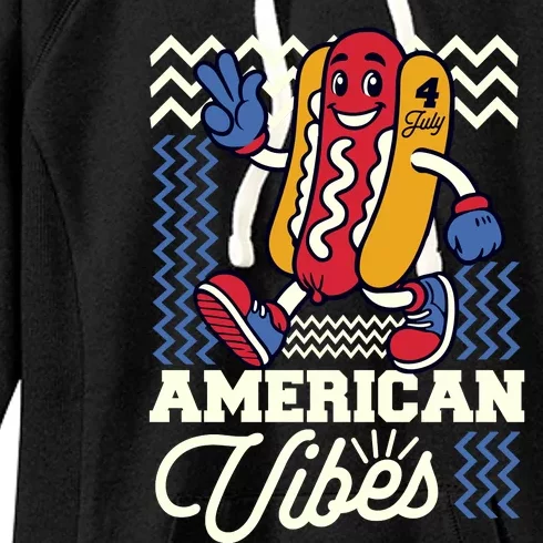 American Vibes Hot Dog Women's Fleece Hoodie