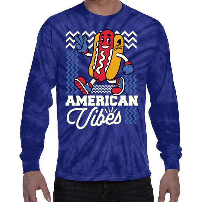 American Vibes Hot Dog Tie-Dye Long Sleeve Shirt