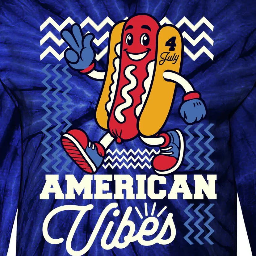 American Vibes Hot Dog Tie-Dye Long Sleeve Shirt