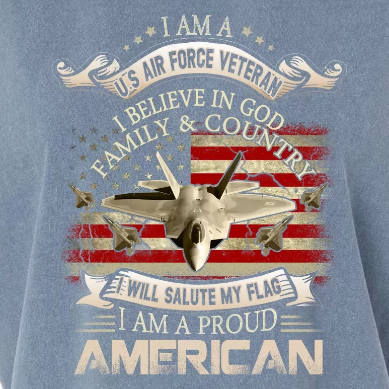 Air Veteran I Believe In God Family And Country Force Garment-Dyed Women's Muscle Tee