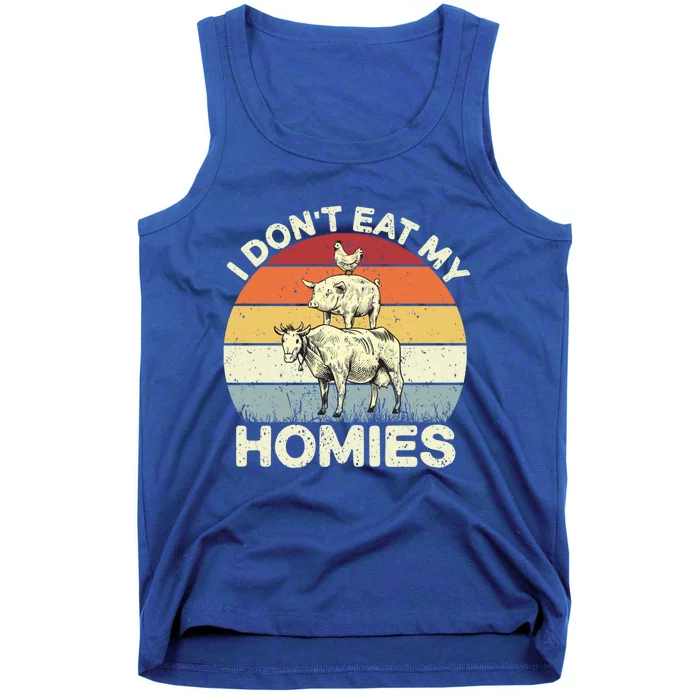 Absolutely Vegan I Don't Eat My Homies Funny Vegan Retro Gift Tank Top