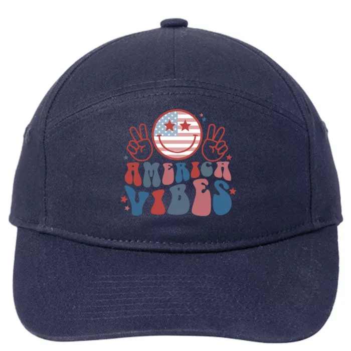 America Vibes July 4 Gift 7-Panel Snapback Hat