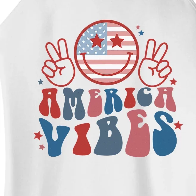 America Vibes July 4 Women’s Perfect Tri Rocker Tank