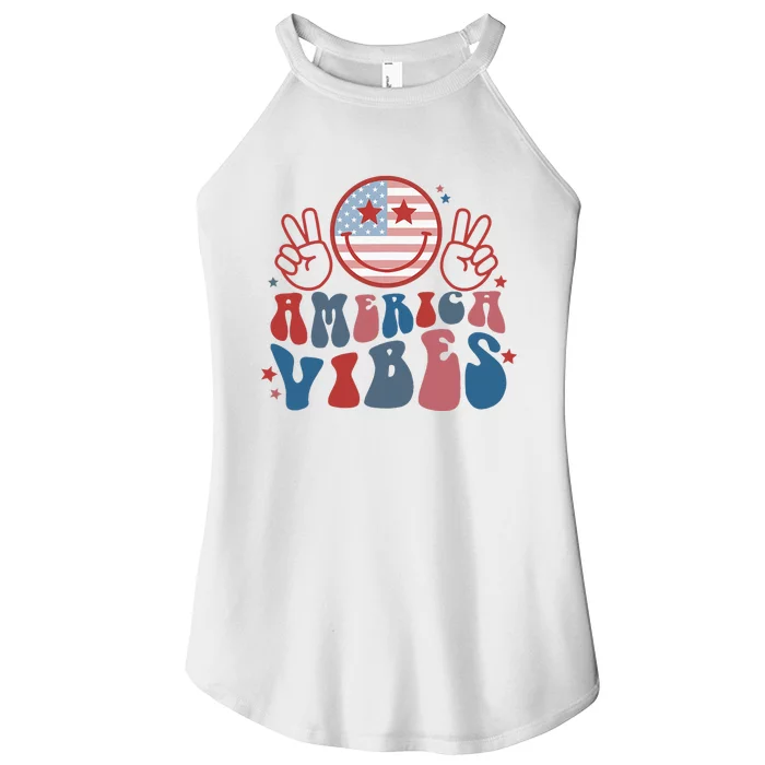 America Vibes July 4 Women’s Perfect Tri Rocker Tank